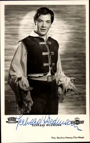 Ak Schauspieler Gerhard Riedmann, Portrait, Autogramm