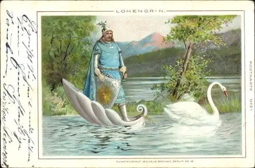 Litho Lohengrin, Ritter, Schutzschild, Schwan