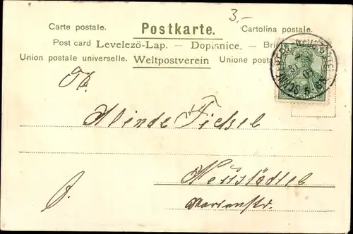 Präge Litho Glückwunsch Neujahr, Jahreszahl 1902, Veilchen