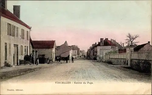 Ak Vincelles Yonne, Entree du Pays