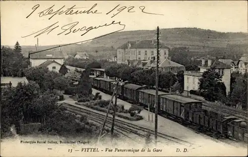 Ak Vittel Lothringen Vosges, Vue Panoramique de la Gare