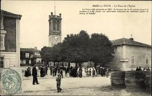 Ak Mars-la-Tour Lothringen Meurthe et Moselle, La place de l'Eglise
