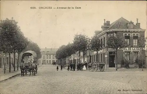 Ak Orchies Nord, Avenue de la Gare, Hotel de la Gare