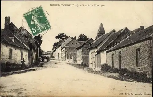 Ak Rocquencourt Oise, Rue de la Montagne