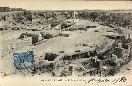 Ak Carthage Karthago Tunesien, l'Amphitheatre
