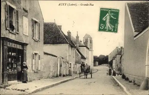 Ak Auxy Loiret, Grande Rue