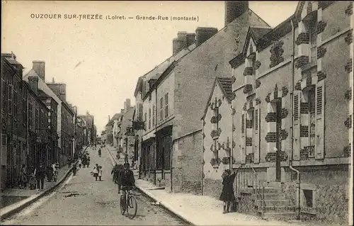Ak Ouzouer sur Trézée Loiret, Grande Rue