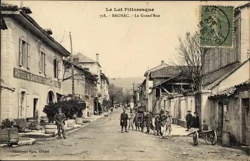 Ak Bagnac sur Célé Lot, La Grande Rue