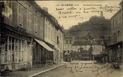 Ak Saint Céré Lot, Boulevard Gambetta