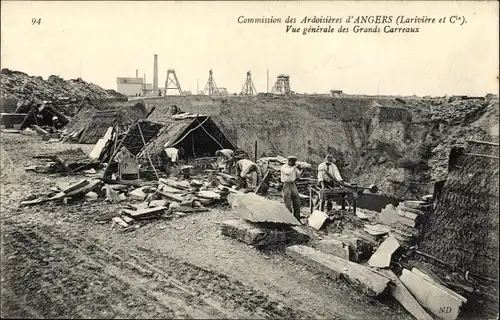 Ak Angers Maine et Loire, Commission des Ardoiseres, Vue generale des Grands Carreaux