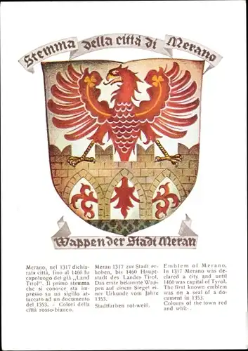 Ak Meran Merano Südtirol, Wappen