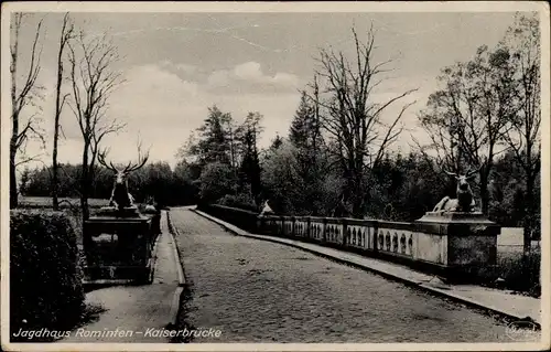Ak Krasnolessje Rominten Ostpreußen, Jagdhaus Rominten, Kaiserbrücke