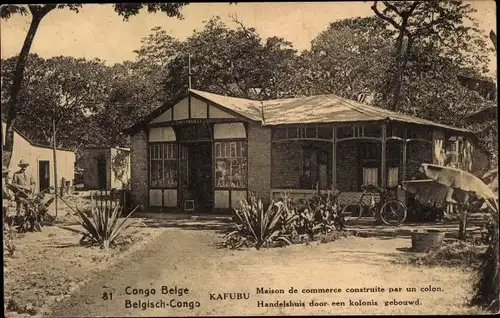 Ganzsachen Ak Kafubu DR Kongo Zaire, Handelshuis