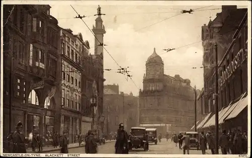 Ak Newcastle upon Tyne England, Blackett Street