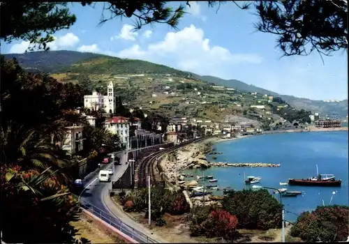 Ak Bordighera Liguria, Klippen von S. Ampeglio und Villa Garni