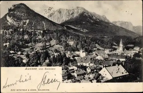 Ak Bad Aussee Steiermark, Blick von Sixleiten