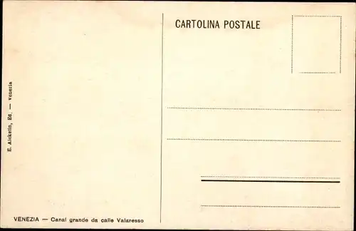 Ak Venezia Venedig Veneto, Canal Grande da calle Valaresso