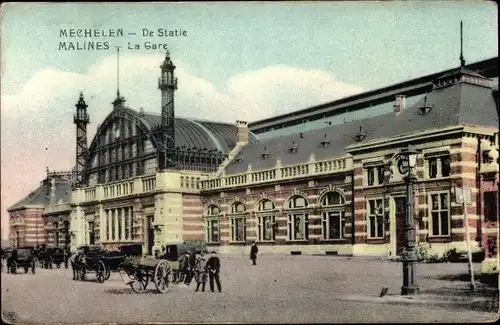 Ak Mechelen Mecheln Malines Flandern Antwerpen, La Gare