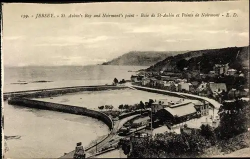 Ak Saint Aubin Kanalinsel Jersey, Baie de St. Aubin et Pointe de Noirmont