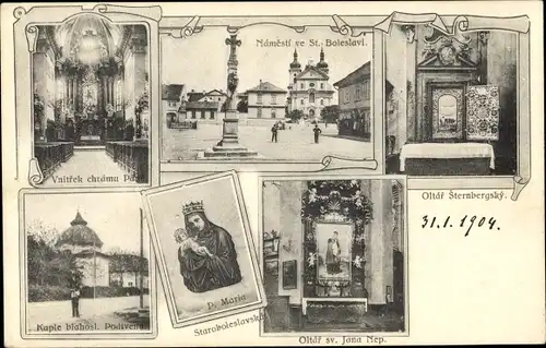 Ak Stará Boleslav Altbunzlau Mittelböhmen, Namesti ve St. Boleslavi, Kapelle, Altar