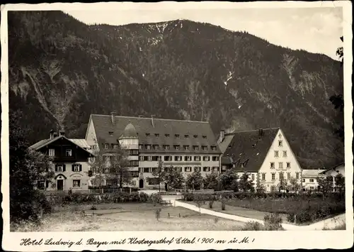 Ak Ettal in Oberbayern, Hotel Ludwig d. Bayer mit Klostergasthof