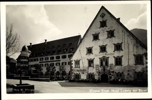 Ak Ettal Oberbayern, Kloster, Hotel Ludwig der Bayer, Gasthof