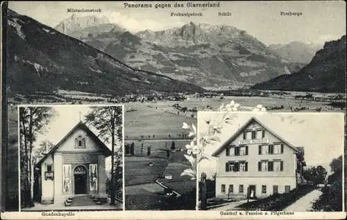 Ak Maria Bildstein Benken Kanton St. Gallen, Gnadenkapelle, Gasthof zum Pilgerhaus, Panorama