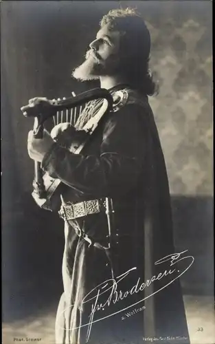 Ak Friedrich Brodersen (1873 - 1926), Opernsänger, Bariton, als Wolfram