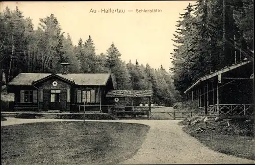 Ak Au in der Hallertau Oberbayern, Waldpartie, Haus