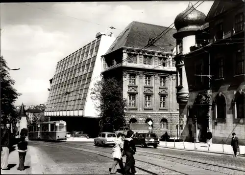 Ak Plauen im Vogtland, Wilhelm-Pieck-Straße, Straßenbahn