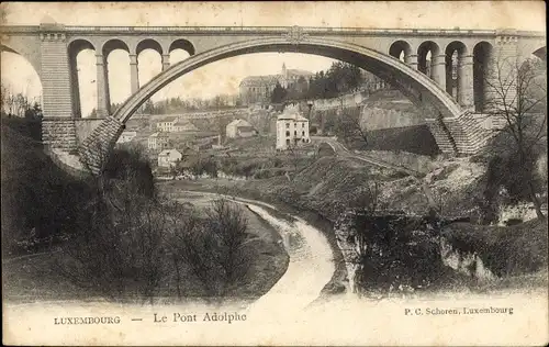 Ak Luxemburg Luxembourg, Le Pont Adolphe