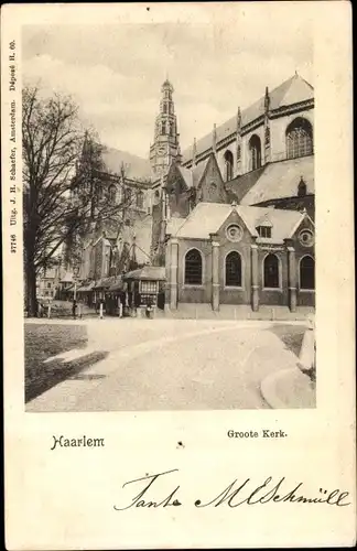 Ak Haarlem Nordholland Niederlande, Groote Kerk, Kirche