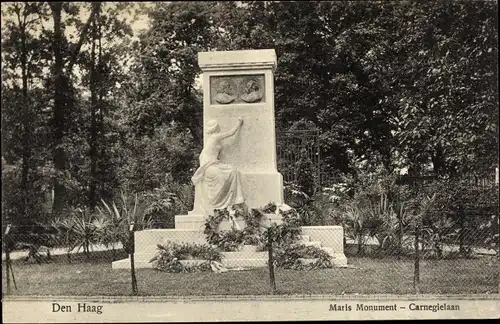 Ak Den Haag Südholland Niederlande, Maris Monument, Carnegielaan