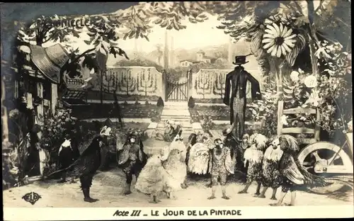 Ak Chantecler, Acte III, Le Jour de la Pintade, Theaterszene