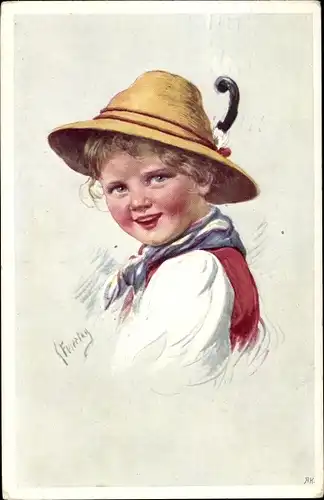 Künstler Ak Feiertag, Karl, Mädel in Tracht, Portrait, BKWI 358-4