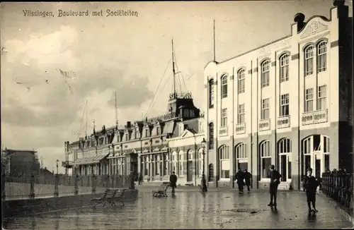 Ak Vlissingen Zeeland Niederlande, Boulevard met Societeiten