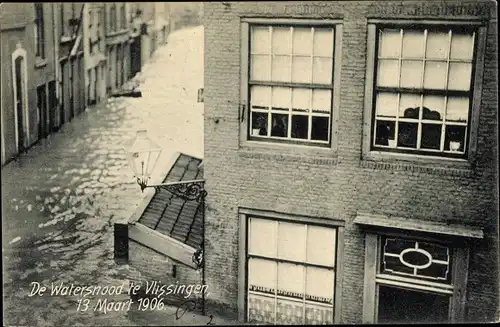 Ak Vlissingen Zeeland Niederlande, De Watersnood 1906, Hochwasser