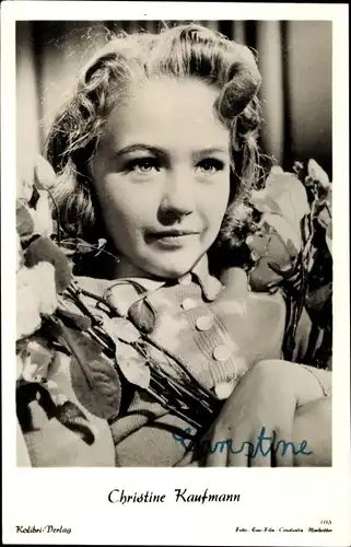 Ak Schauspielerin Christine Kaufmann, Portrait, Autogramm