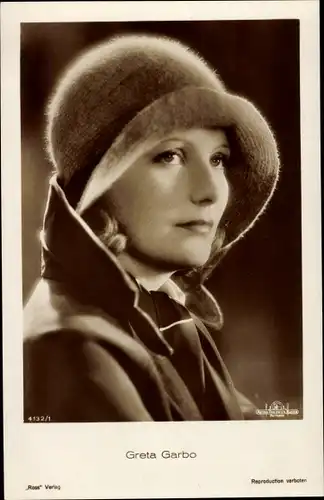 Ak Schauspielerin Greta Garbo, Portrait, Ross 4132/1