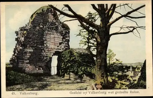 Ak Valkenburg Limburg Niederlande, Gezicht op Valkenburg met gedeelte Ruine
