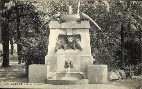 Ak Darmstadt in Hessen, Passet-Brunnen