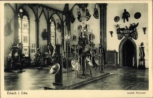 Ak Erbach im Odenwald Hessen, Schloss, Rittersaal
