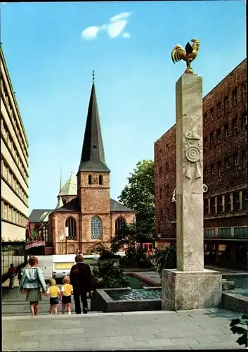 Ak Essen im Ruhrgebiet, Kurienplatz, Kirche, Denkmal