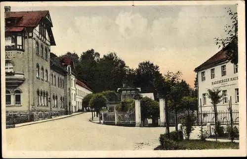 Ak Liegau Augustusbad Radeberg in Sachsen, Verwaltungsgebäude, Radeberger Haus, Park