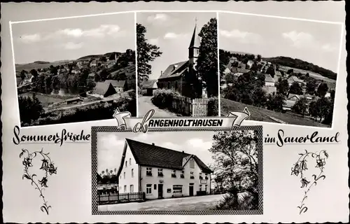 Ak Langenholthausen Balve im Sauerland, Kirche, Ortsansicht, Panorama