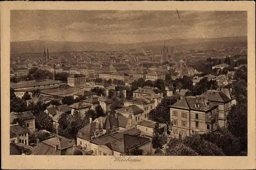 Ak Wiesbaden in Hessen, Kirche, Panorama