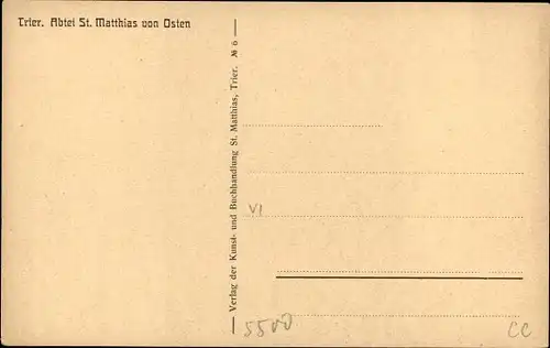 Ak Trier an der Mosel, Abtei St. Matthias von Osten