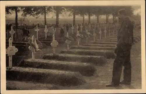 Ak Wesel am Niederrhein, Lager Friedrichsfeld, Friedhof, Graven