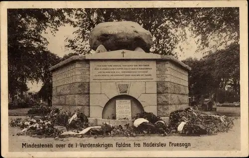 Ak Haderslev Hadersleben Dänemark, Mindestenen over de 1. Verdenskrigen