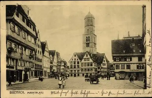 Ak Biberach an der Riß in Oberschwaben, Marktplatz